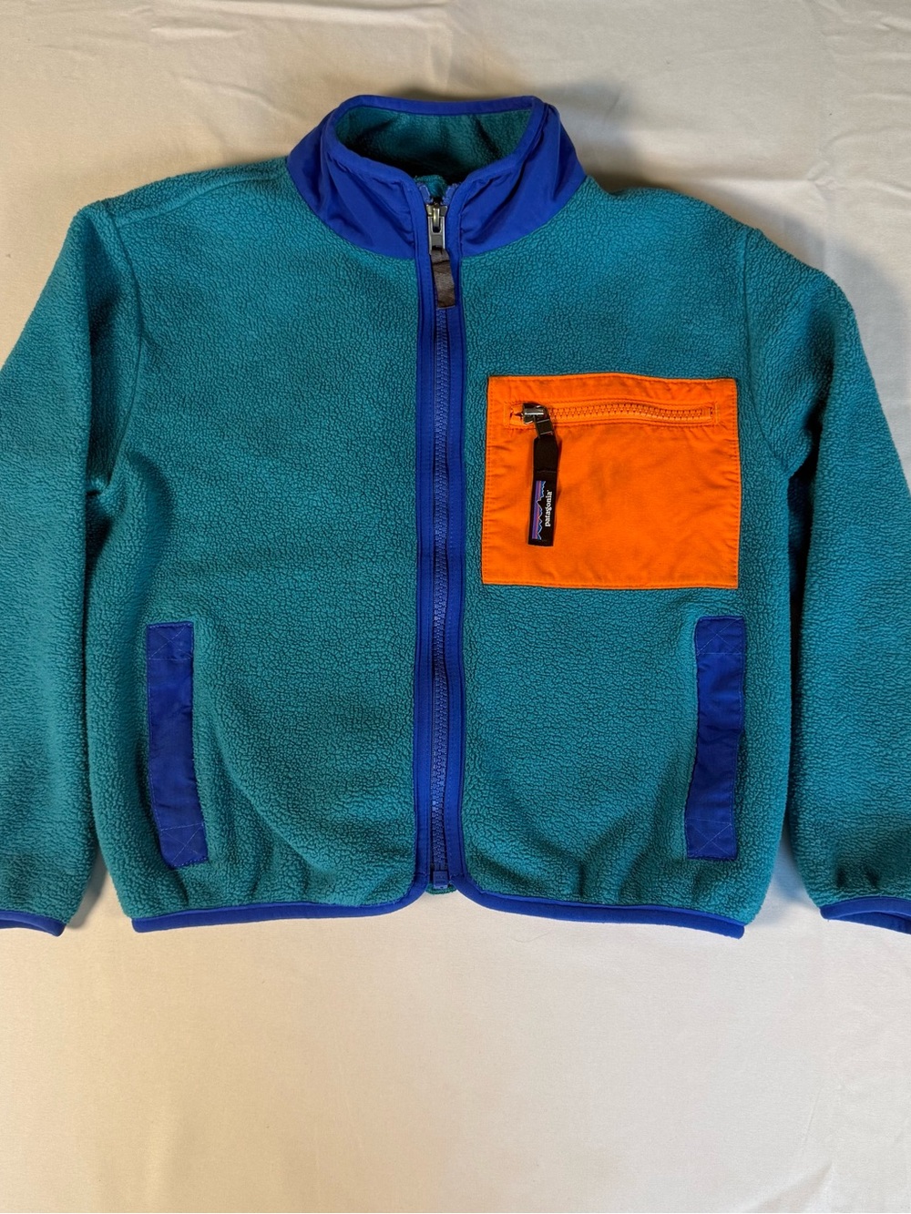 turquoise Patagonia Kids' Synchilla Fleece Jacket size 5-6